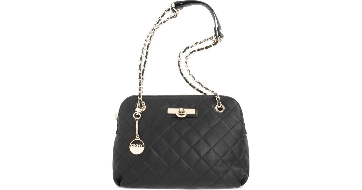 Lyst - Dkny Gansevoort Quilted Round Crossbody in Black