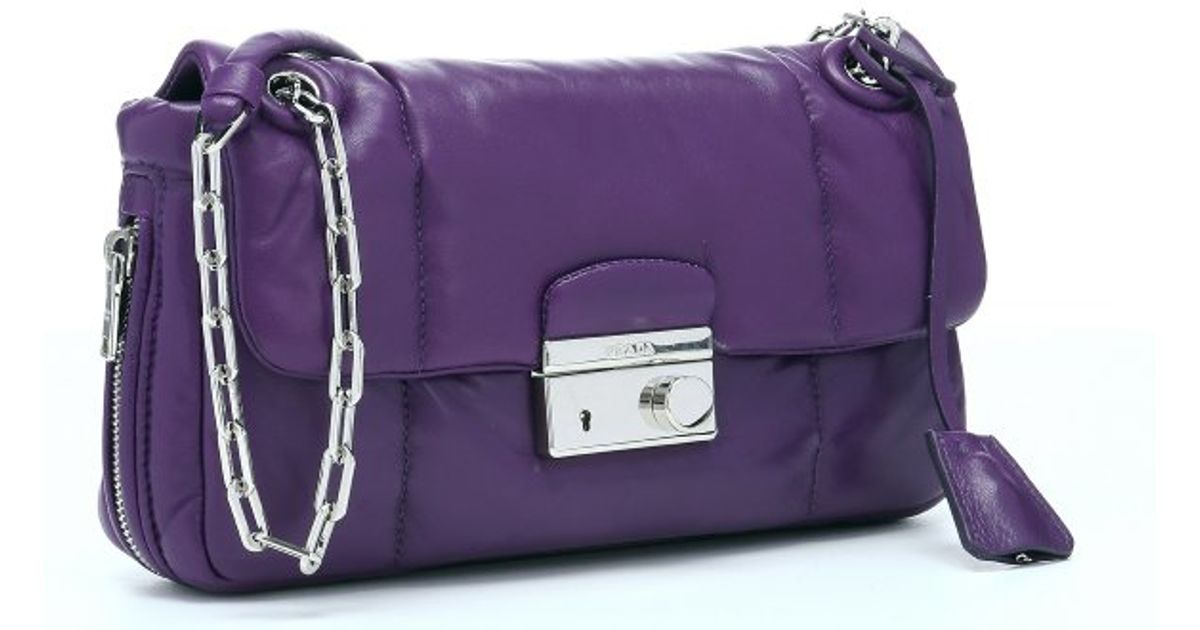 Prada Violet Quilted Lambskin Chain Link Shoulder Bag in Purple ...