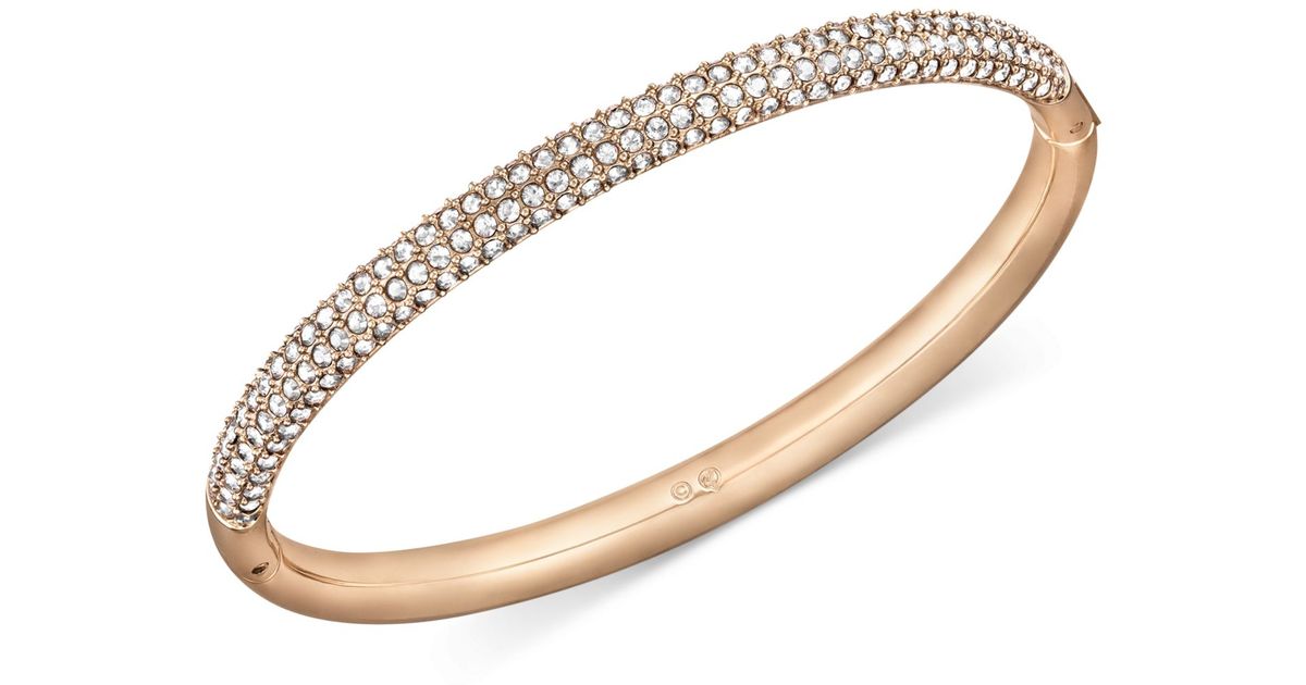 Swarovski Rose Gold-tone Crystal Bangle Bracelet in Metallic | Lyst