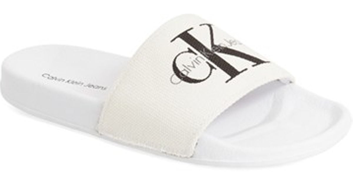  Calvin  klein  jeans viggo Slide Sandal  in White for Men 