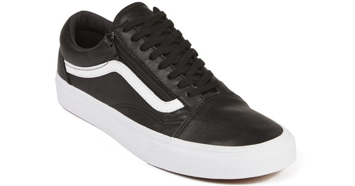 vans old skool zip white and black leather trainers vans old skool zip white and black leather trainers