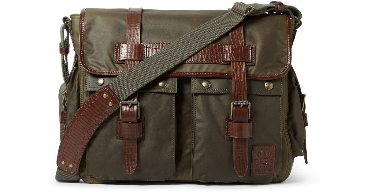Belstaff Green Bromfield Waxedcotton Messenger Bag For Men