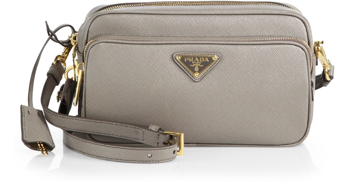 prada nylon shoulder bag - Prada Saffiano Lux Double-zip Crossbody Bag in Gray (ARGILLA-GREY ...