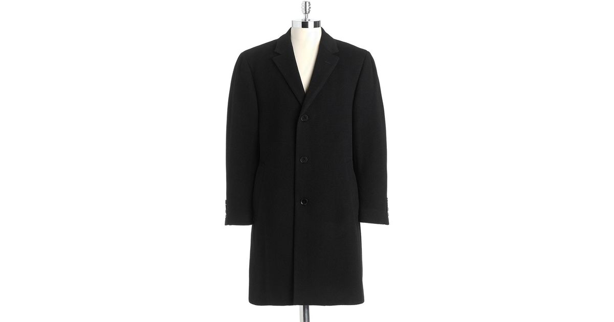 Calvin Klein Plaza Wool Cashmere Car Coat In Black For Men Lyst