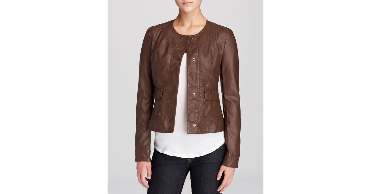 Kut From The Kloth Aisnley Faux Leather Jacket In Brown Lyst