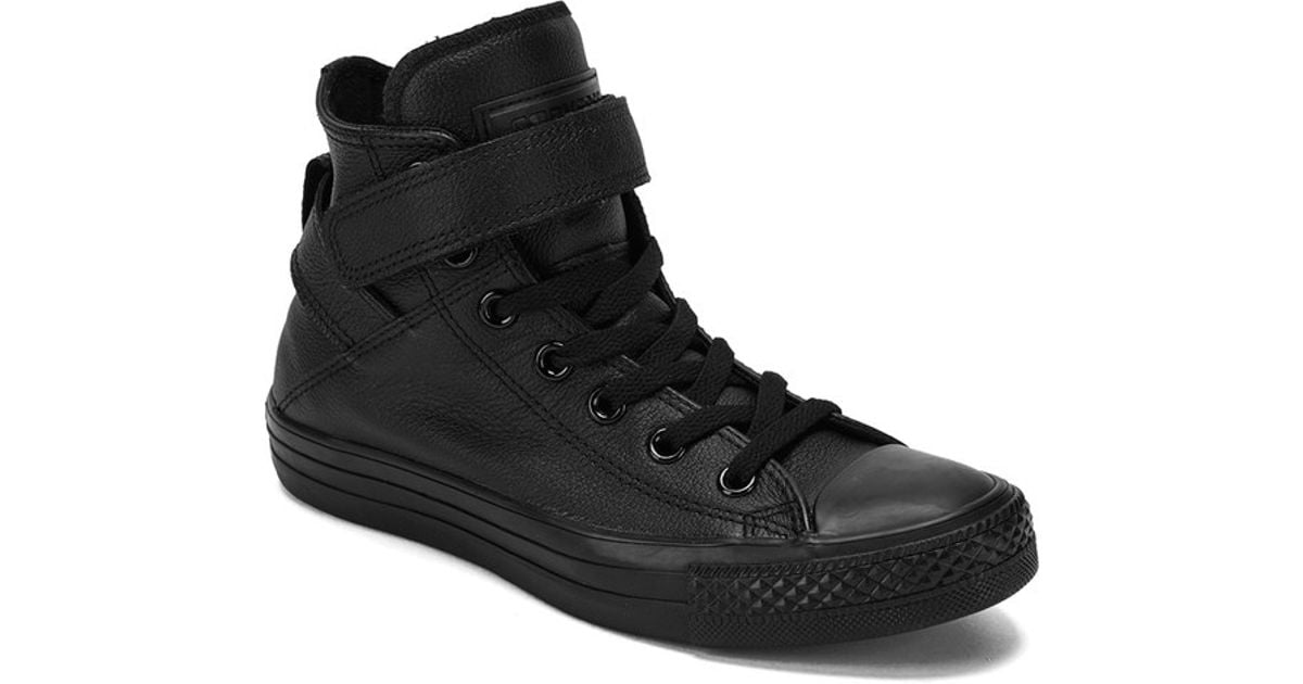 Womens Converse Black Leather Hi Top Trainers Womens Converse Black Leather Hi Top Trainers