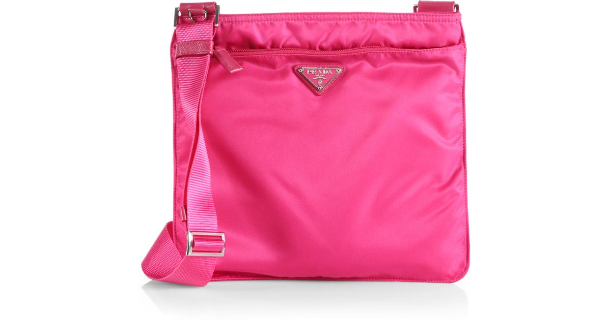 Lyst Prada Vela Crossbody Bag In Pink