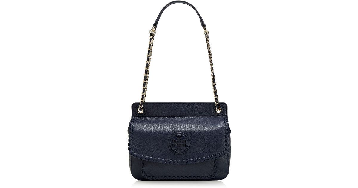 Lyst Tory Burch Marion Small Shoulder Bag In Blue