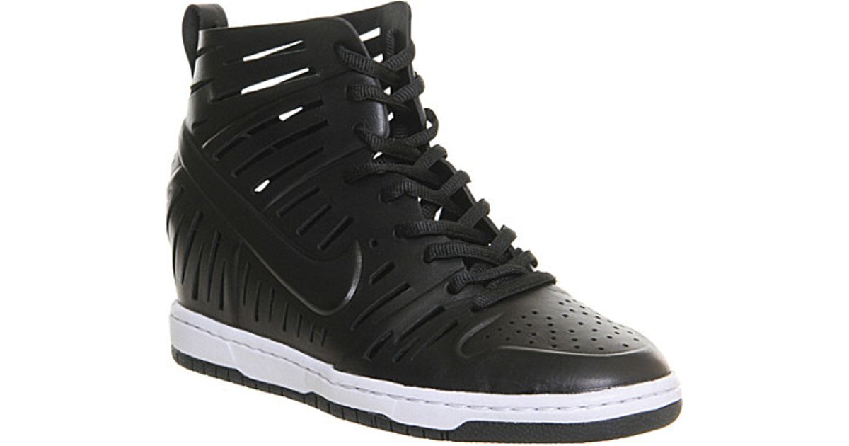 nike black leather high tops womens