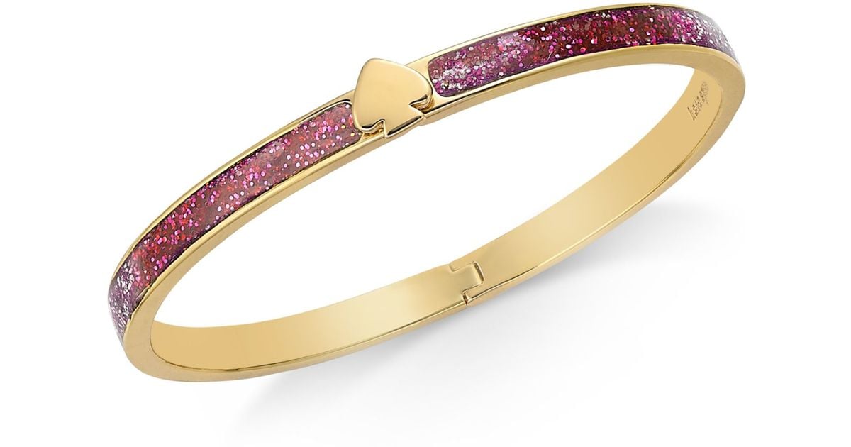Lyst Kate Spade New York Goldtone Glitter Thin Hinge Bangle Bracelet