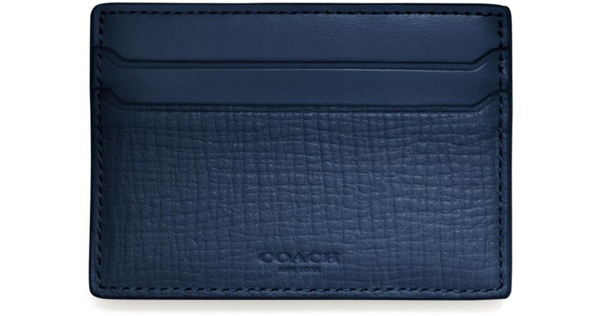 Coach Crosby Money Clip Card Case In Box Grain Leather In Blue For - coach crosby money clip card case in box grain leather in blue for men lyst