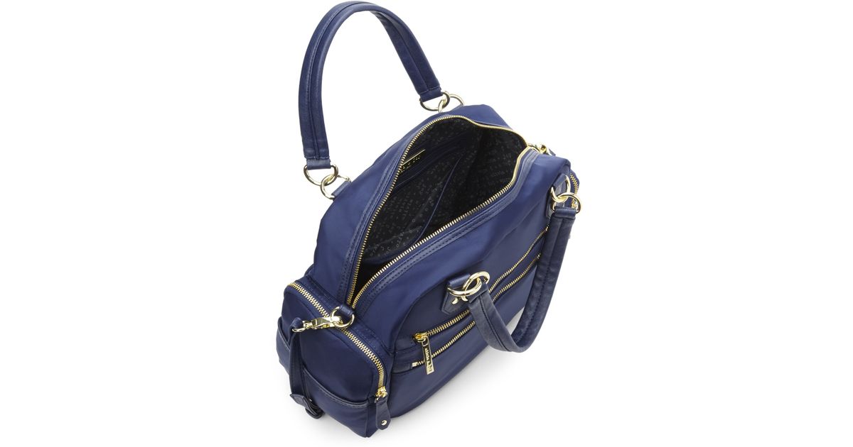 Lyst Olivia Joy Navy Zap Zoom Satchel In Blue