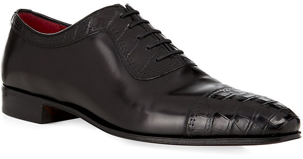 Stefano ricci Croc Toecap Shoe in Black for Men | Lyst