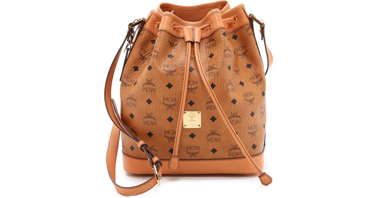 Lyst Mcm Small Drawstring Bag Cognac In Brown