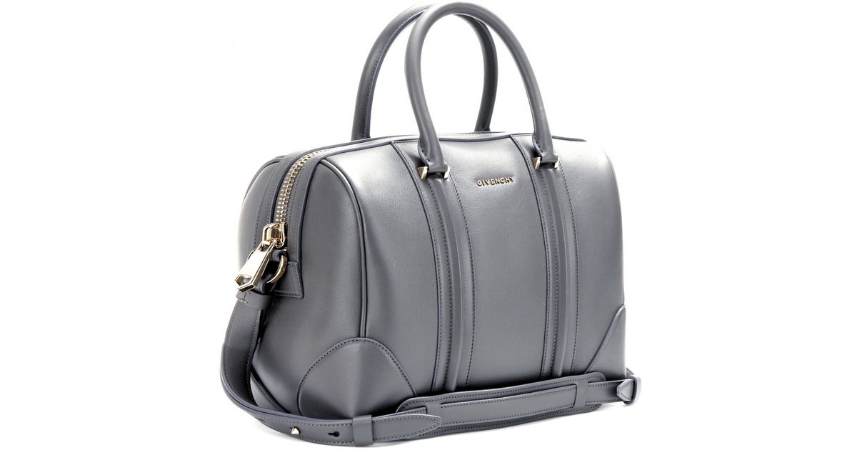 Lyst Givenchy Lucrezia Leather Bowling Bag In Gray