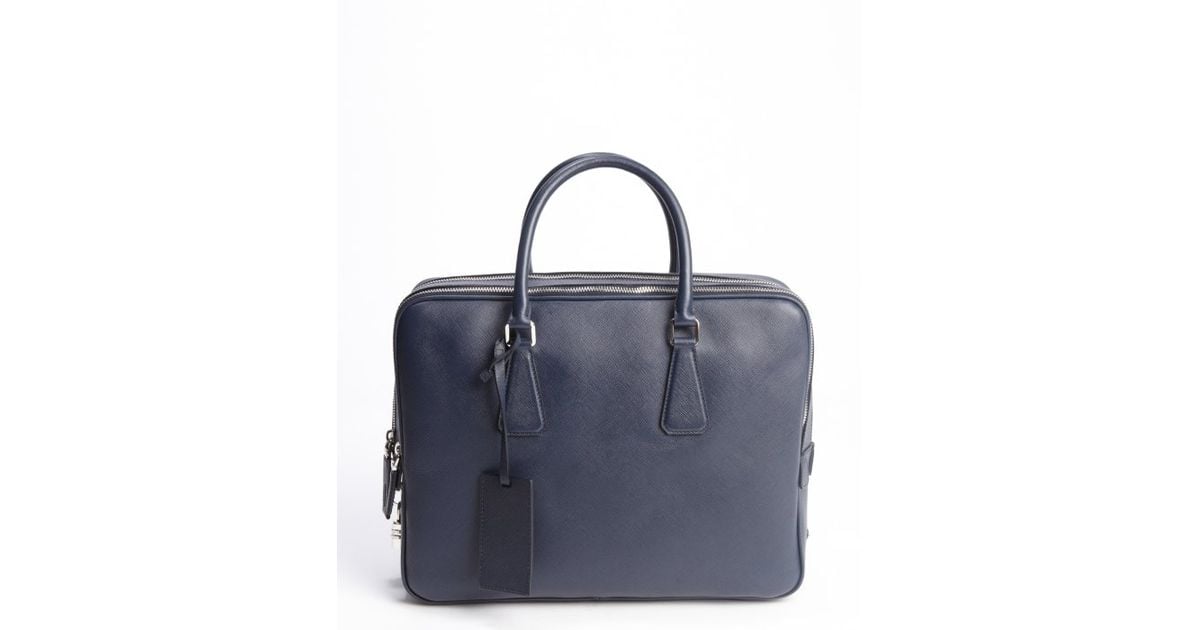 Prada Baltic Blue Saffiano Leather Small Travel Bag in Blue for ...  