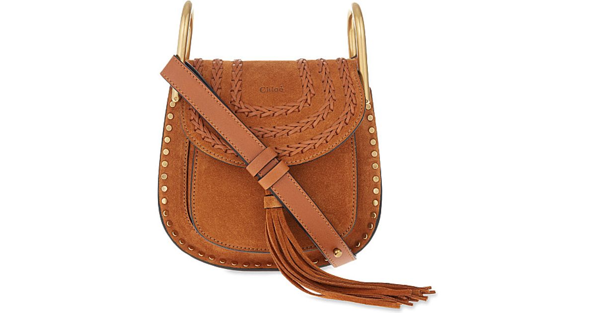 Chlo Hudson Mini Suede Cross-body Bag in Brown (Caramel) | Lyst