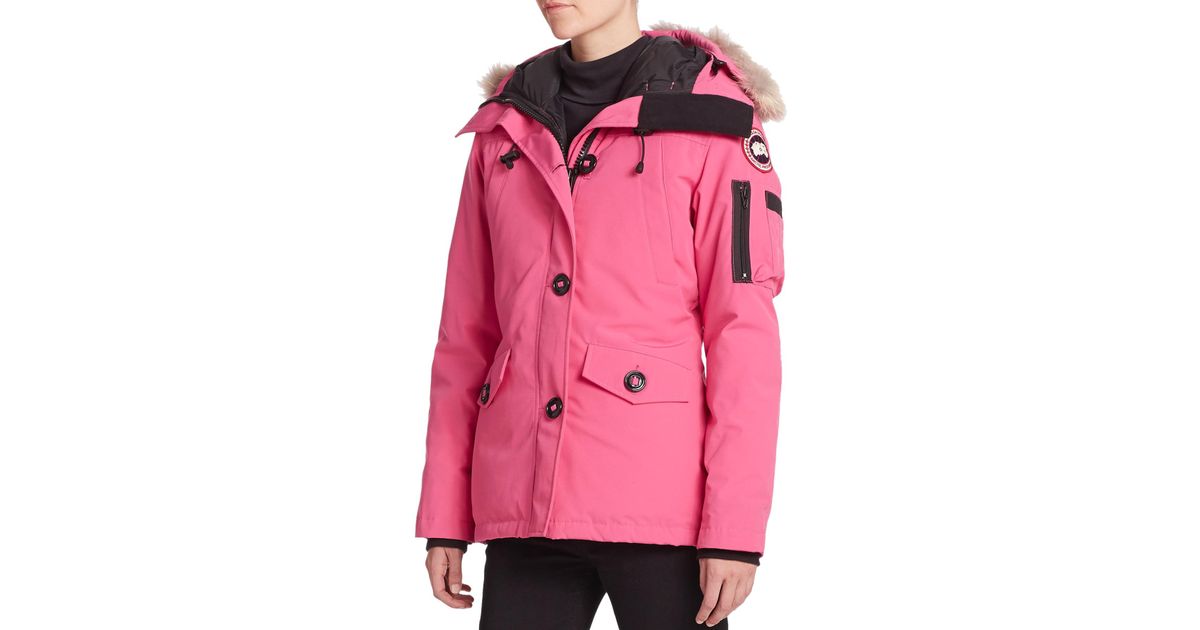 Canada goose Fur-trimmed Montebello Parka in Pink | Lyst