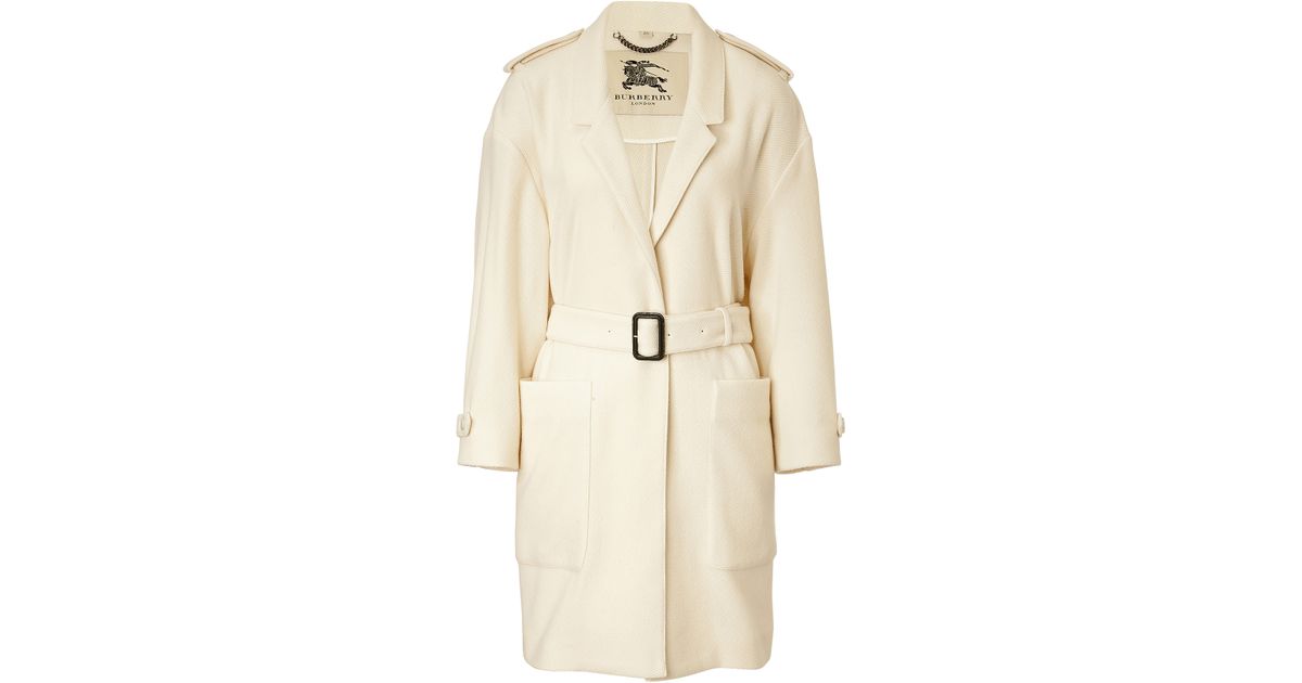 Lyst - Burberry Cashmere Coat in Natural