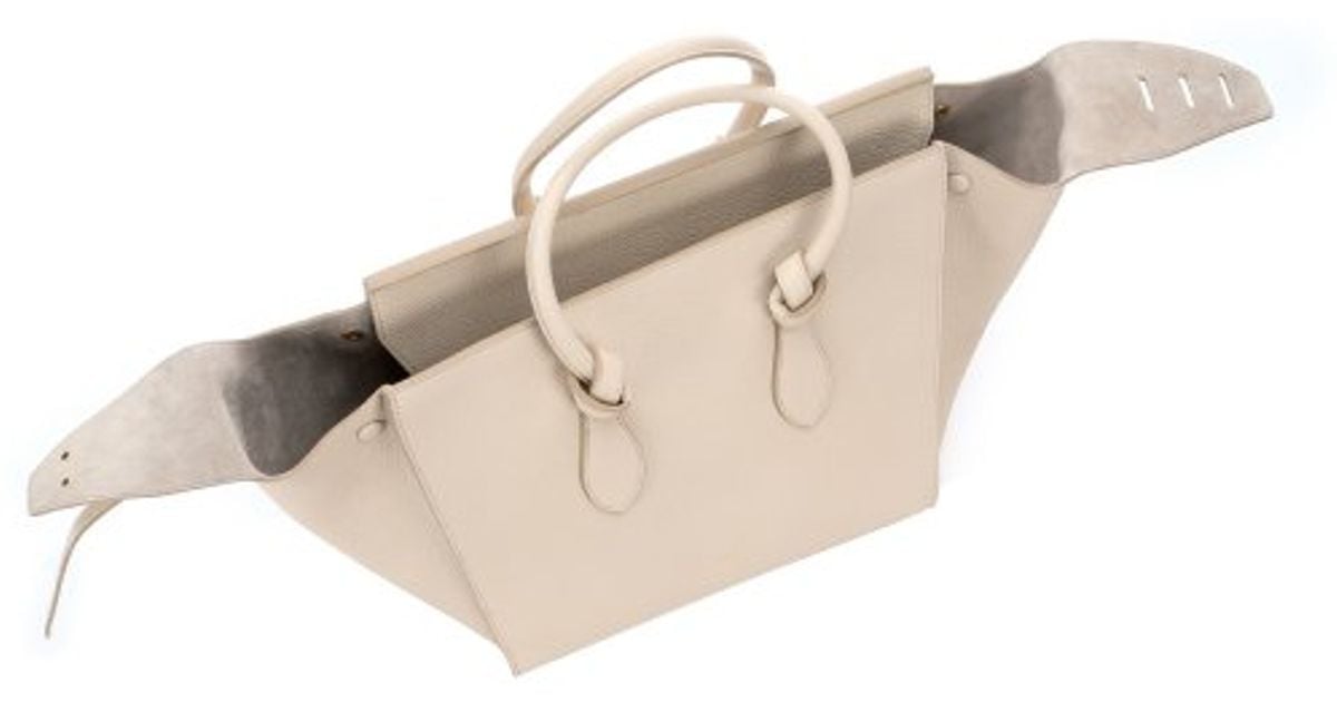 Cline Chalk Leather Tie Knot Tote Bag in White (chalk) | Lyst  