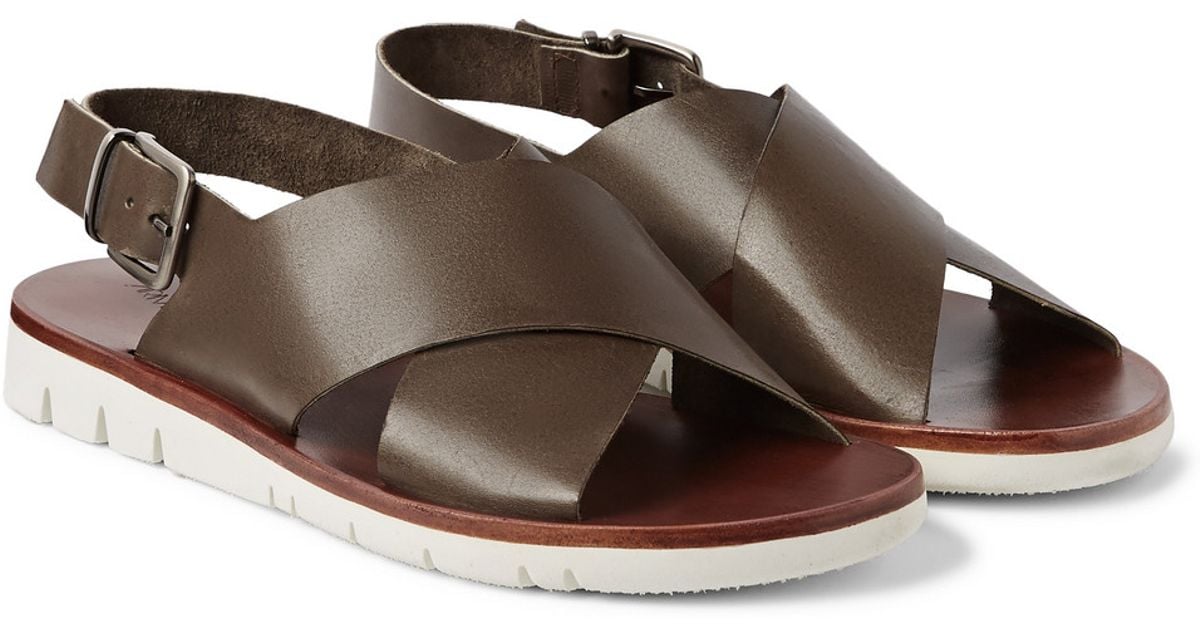 Lyst Armando Cabral Wide Strap Leather Sandals  in 