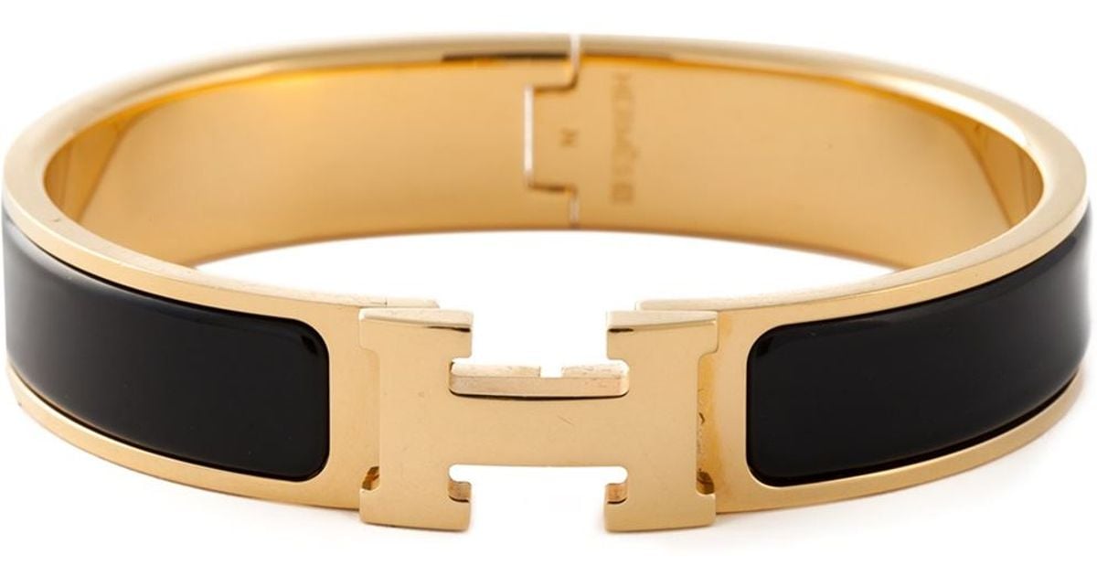 Lyst - Hermès 'Clic Clac H' Bracelet in Black