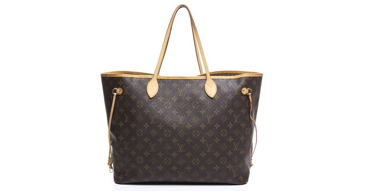 Lyst - Louis vuitton Pre-owned Monogram Canvas Neverfull Gm Bag in Brown