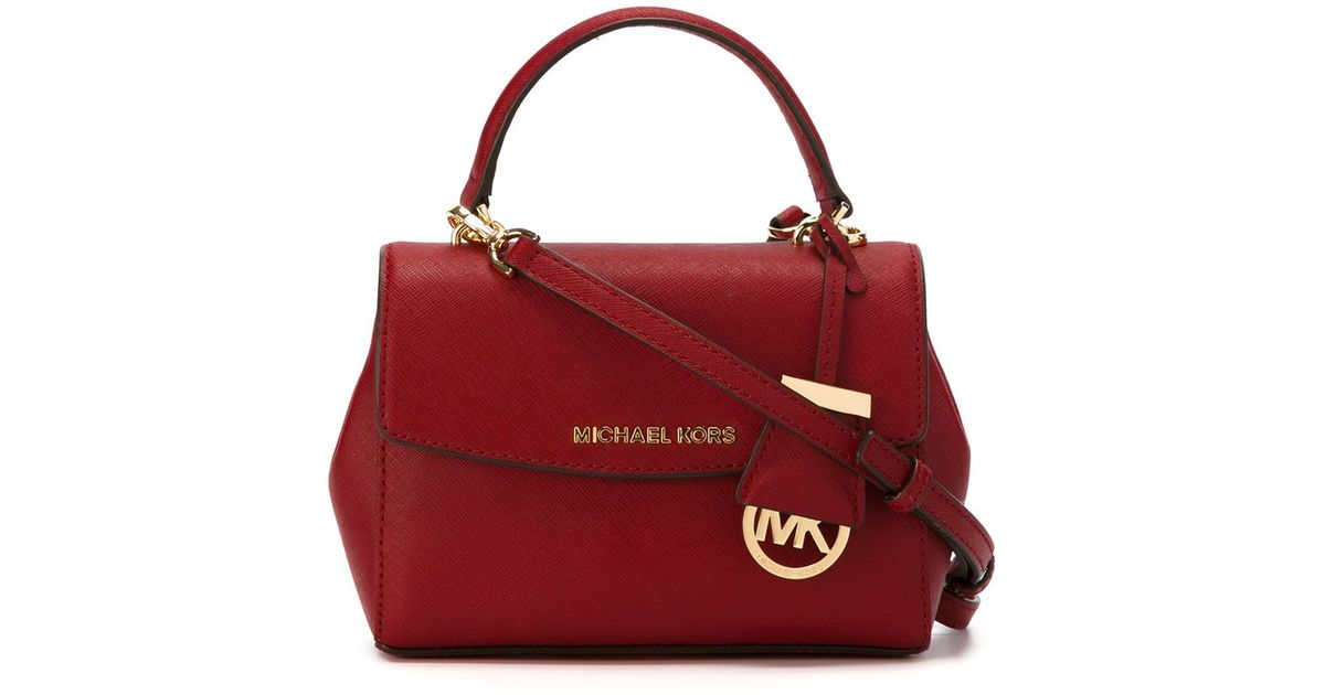 Lyst Michael Kors Ava Medium Cross Body Bag In Red
