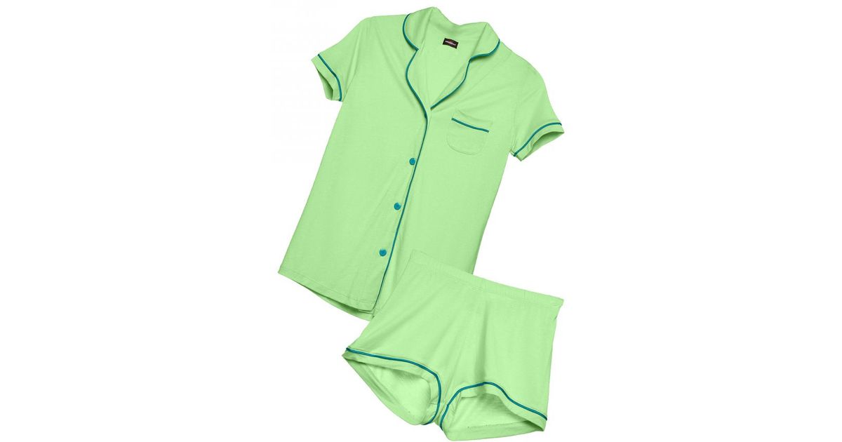 Cosabella Bella Short Sleeve Boxer Set in Green | Lyst