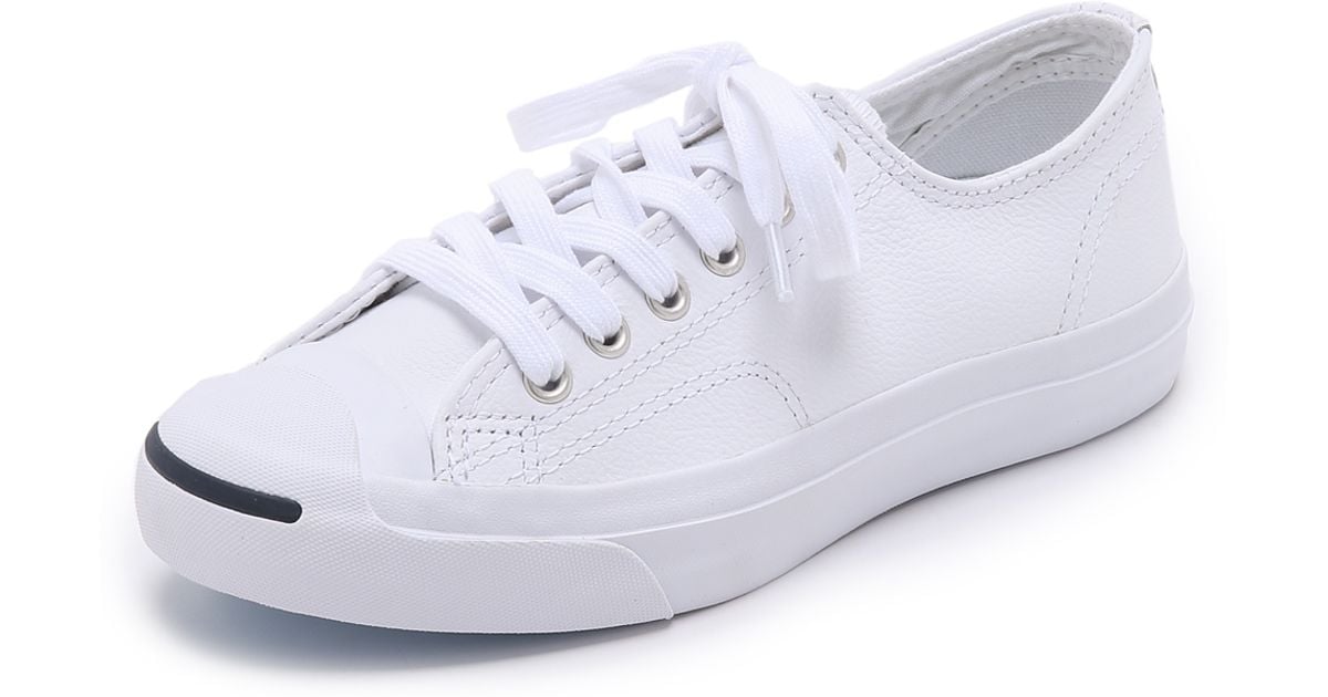 Converse Jack Purcell Leather Sneakers in White - Lyst