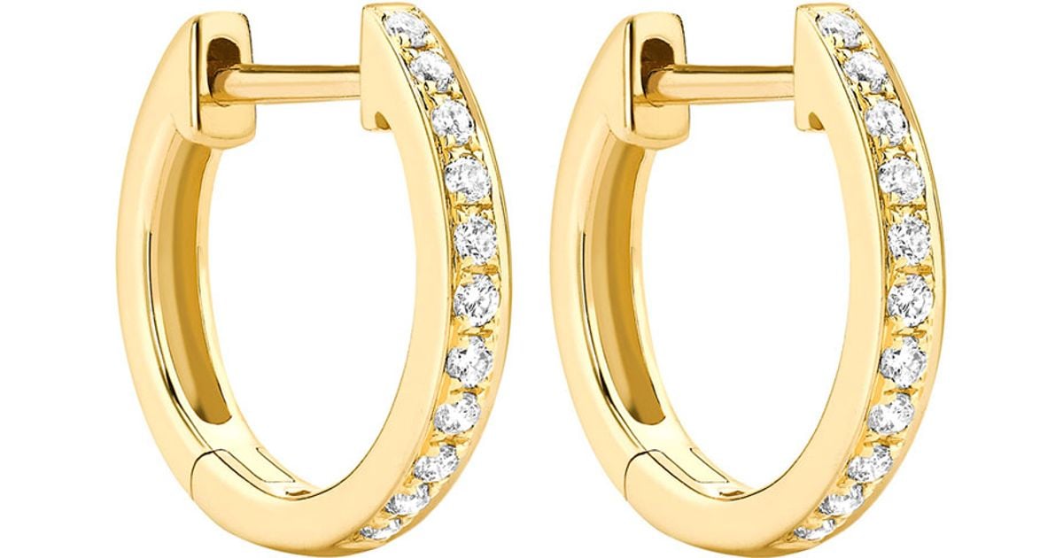 Kiki mcdonough Kiki Classics 18k Yellow Gold Diamond Hoop Earrings in ...