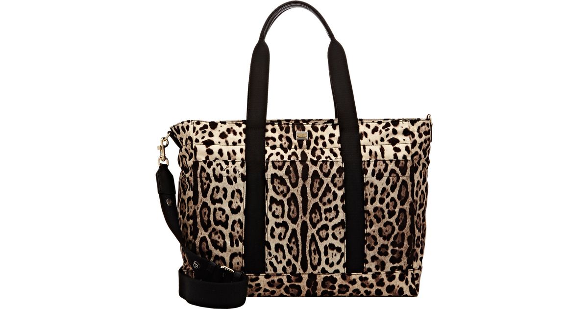 Lyst Dolce Gabbana Leopard Print Diaper Bag In Brown