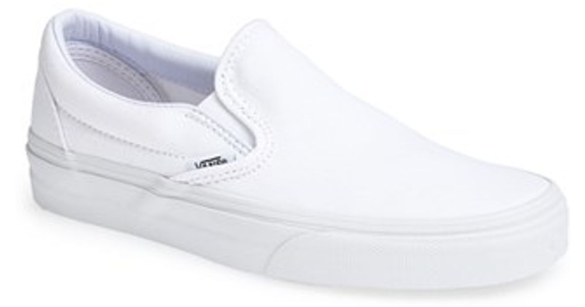Lyst - Vans Classic Slip-on Sneaker in White - Save 10.204081632653057%