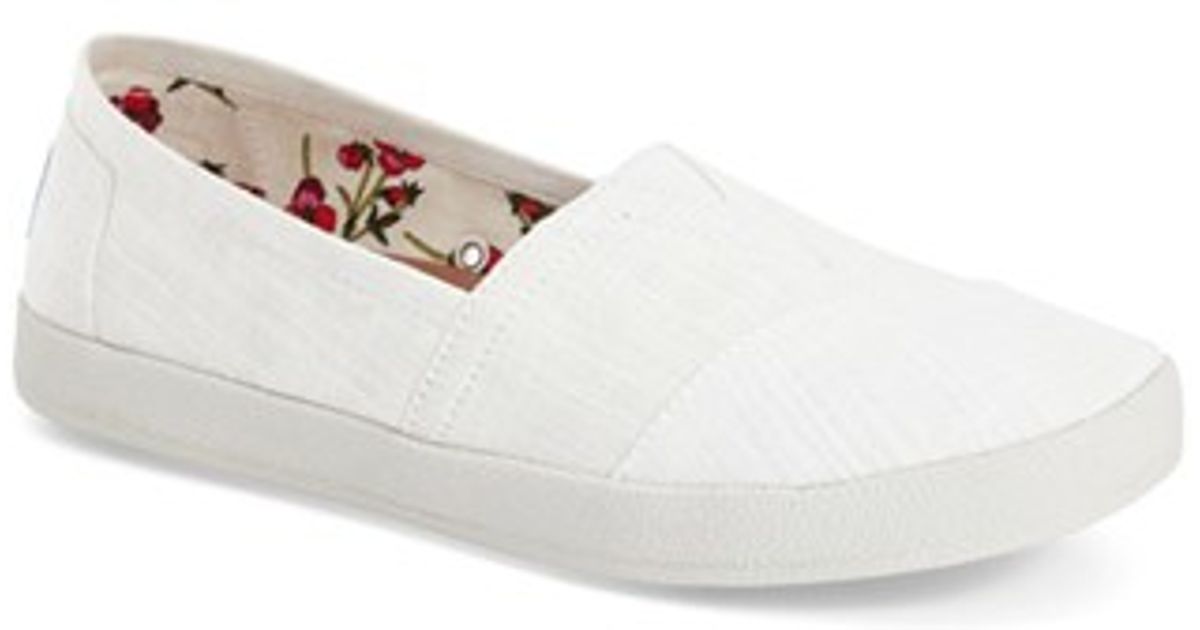 Lyst - TOMS 'avalon' Linen Slip-on in White