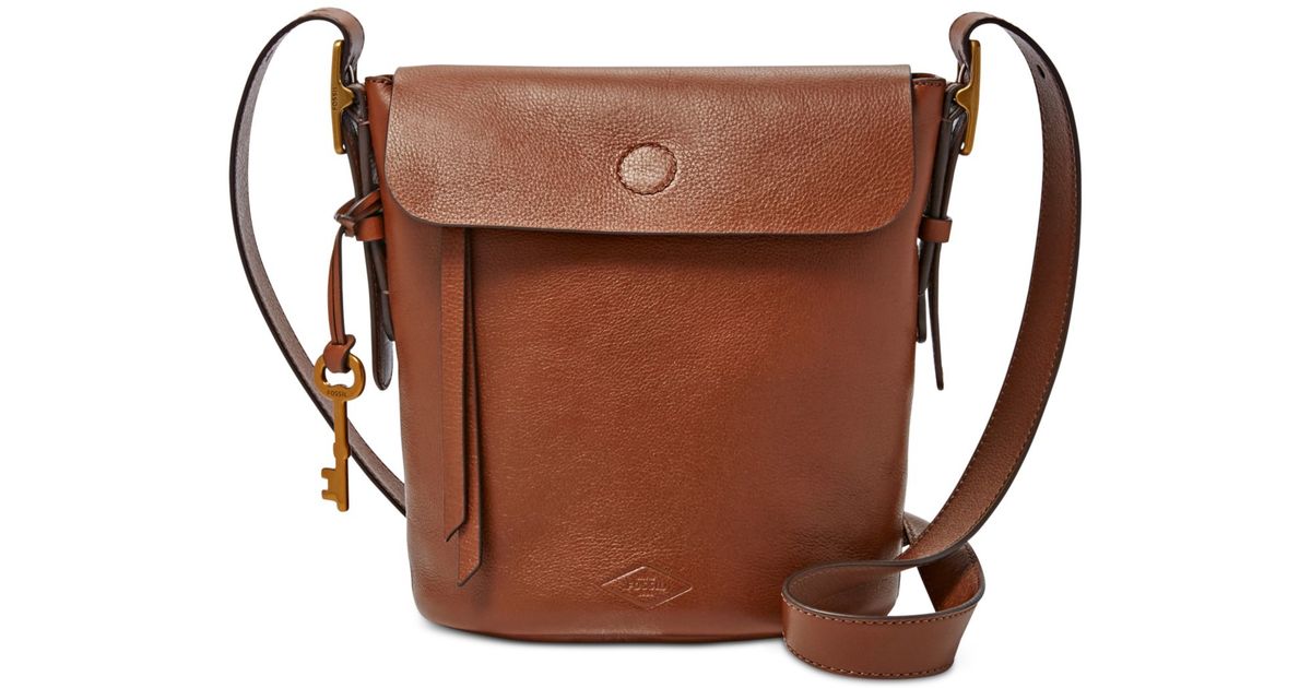 Lyst Fossil Haven Small Leather Bucket Bag In Brown