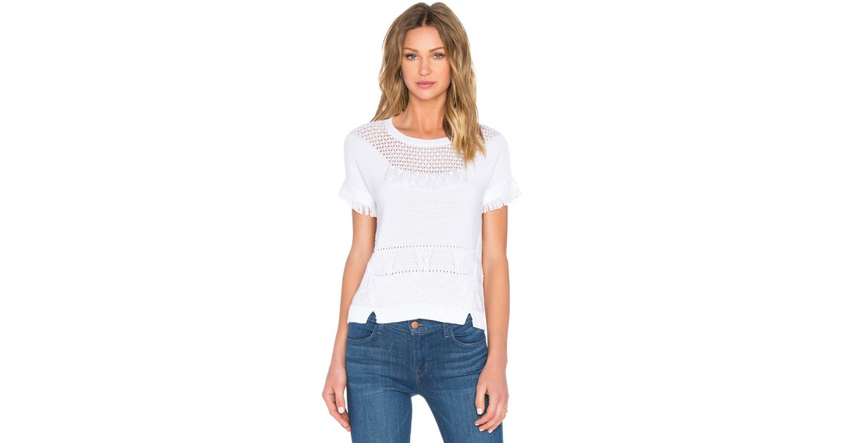 autumn mix stitch tassel sweater in white lyst autumn mix stitch tassel sweater in white lyst