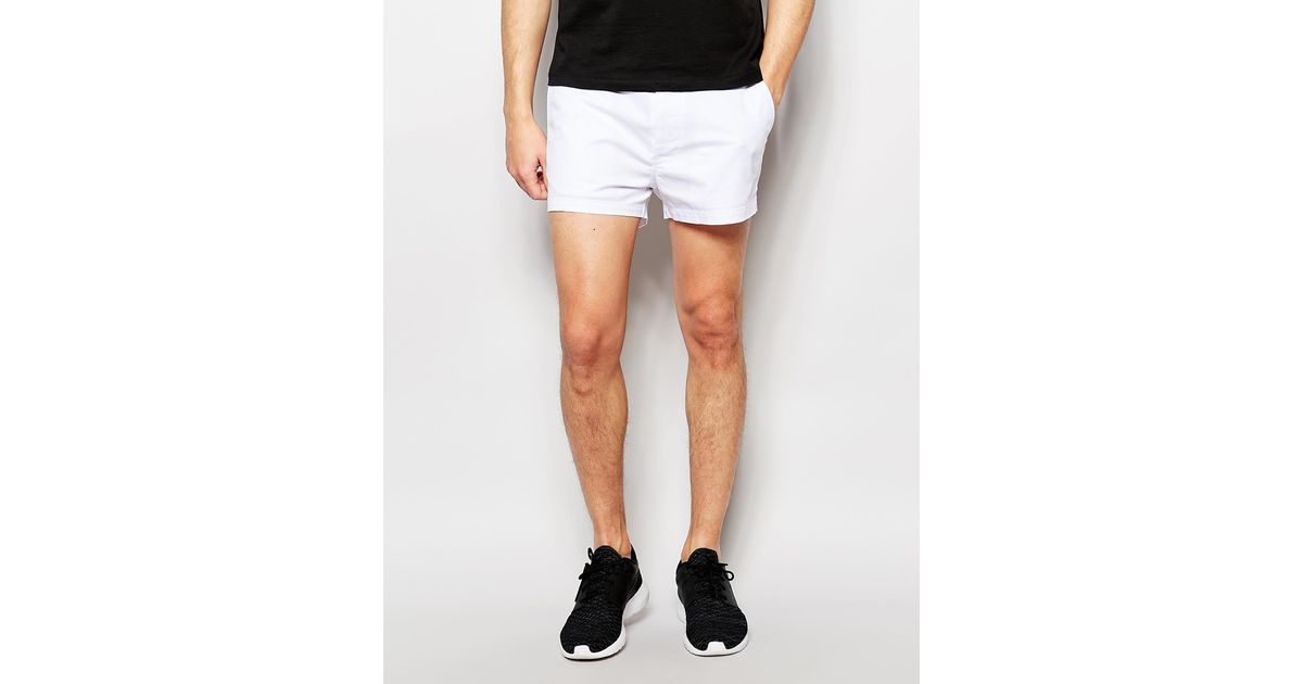 white chino shorts for men