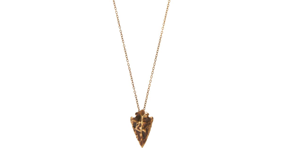 Pamela love Bronze Mini-Arrowhead Pendant Necklace in Metallic | Lyst