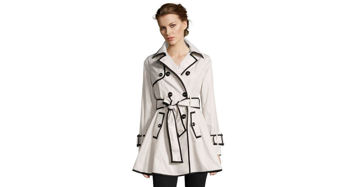 Betsey Johnson Women S Black Cotton Leopard Trim Trench Coat