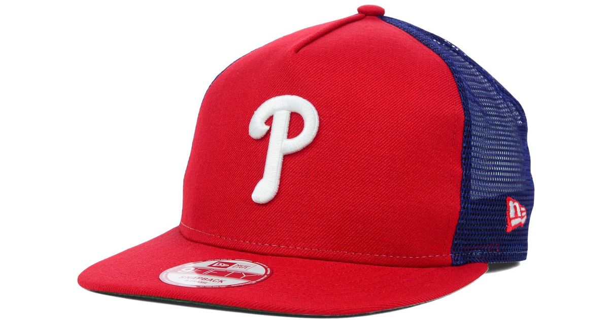 Lyst Ktz Philadelphia Phillies Trucker A Frame 9fifty Snapback Cap Lyst Ktz Philadelphia Phillies Trucker A Frame 9fifty Snapback Cap In Blue For Men