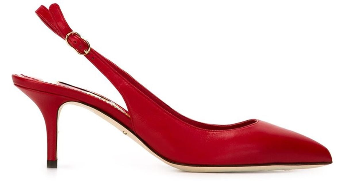 red slingback pumps