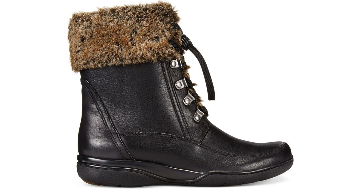 Clarks Collection Women's Kearns Legacy Cold Weather Boots in Black (Black Leather W Fur) | Lyst