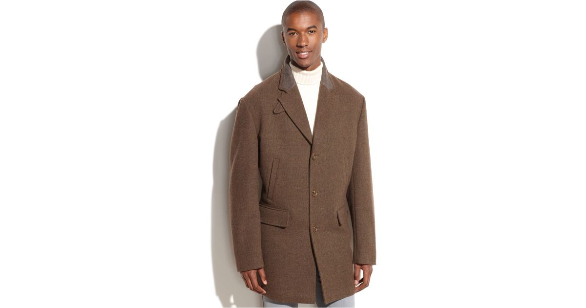 Lyst London Fog Ledyard WoolBlend Car Coat in Brown for Men