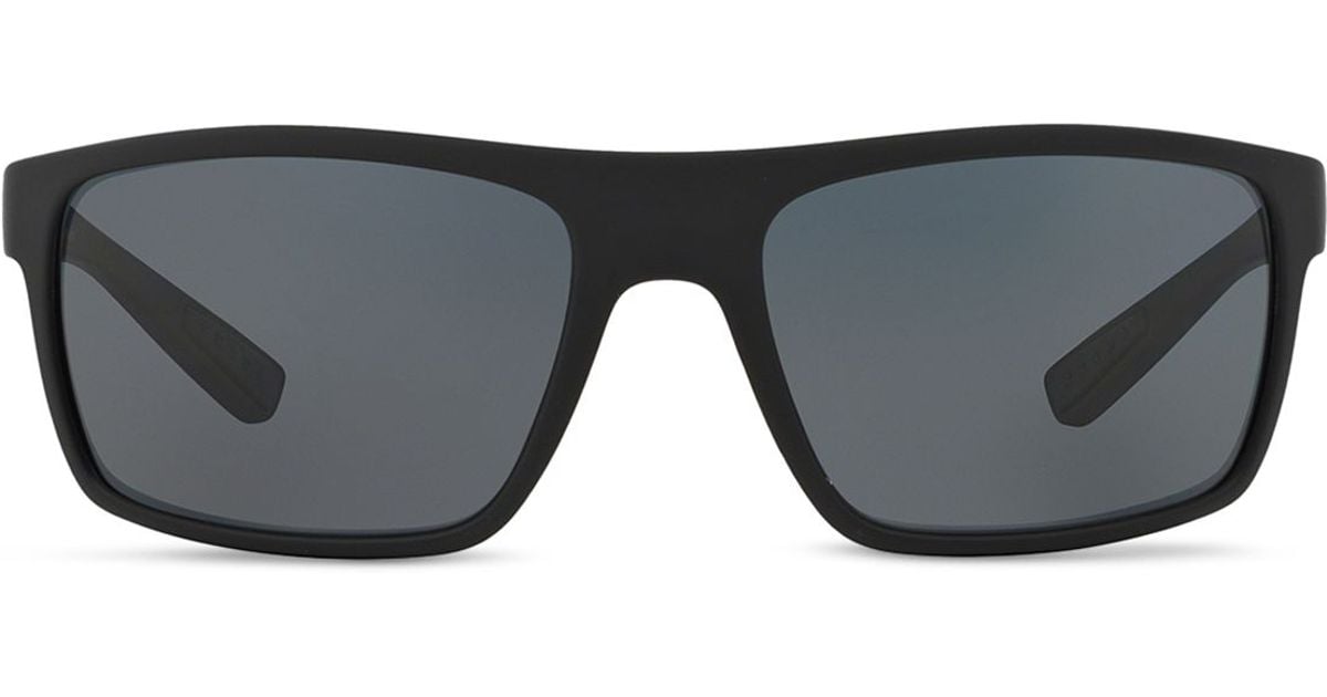 Prada Polarized Rectangle Wrap Sunglasses, 62mm in Black for Men | Lyst
