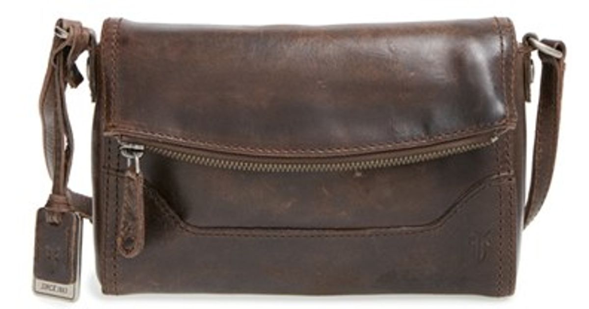 Lyst Frye Melissa Foldover Flap Crossbody Bag In Gray