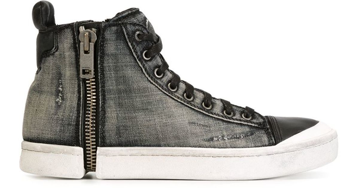 high top sneakers with side zipper