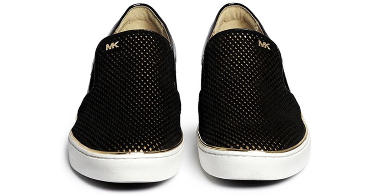 mk black slip on shoes