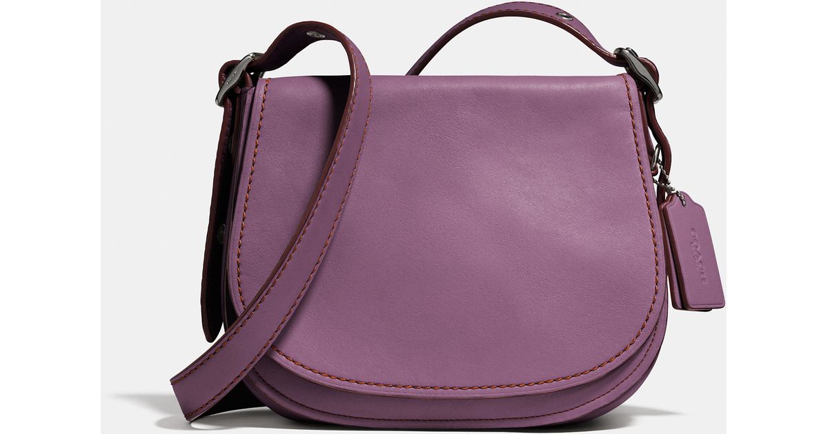 Lyst Coach 23 Leather Saddle Bag In Purple