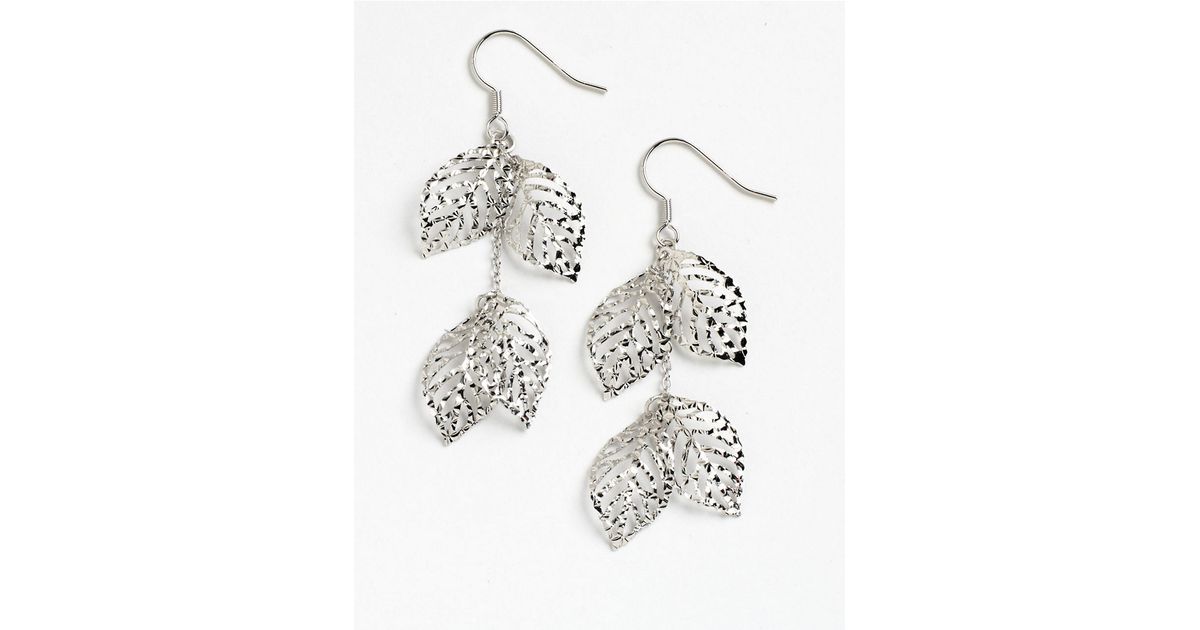 Lyst Lord Taylor Sterling Silver Handmade Diamond Cut Leaves Lyst Lord Taylor Sterling Silver Handmade Diamond Cut Leaves Earrings In Metallic