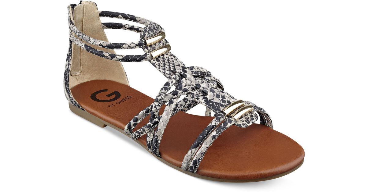 G by guess Women's Learn Flat Gladiator Sandals | Lyst